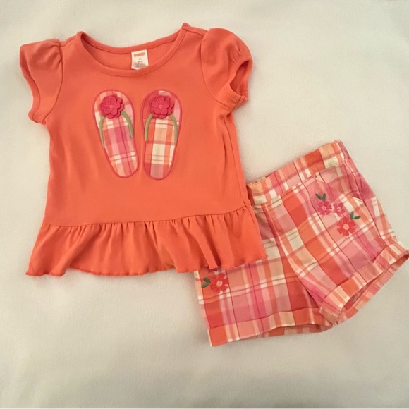 Gymboree Fairy Blossoms 2 pc Plaid Sandal Set - Picture 1 of 6